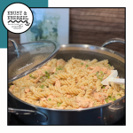 Pasta mit Lachs und Erbsen in der Edelstahl Antihaft Sauteuse von Pampered Chef®